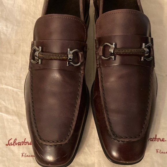 Salvatore Ferragamo Brown Leather Loafers, Men\'s main image 12